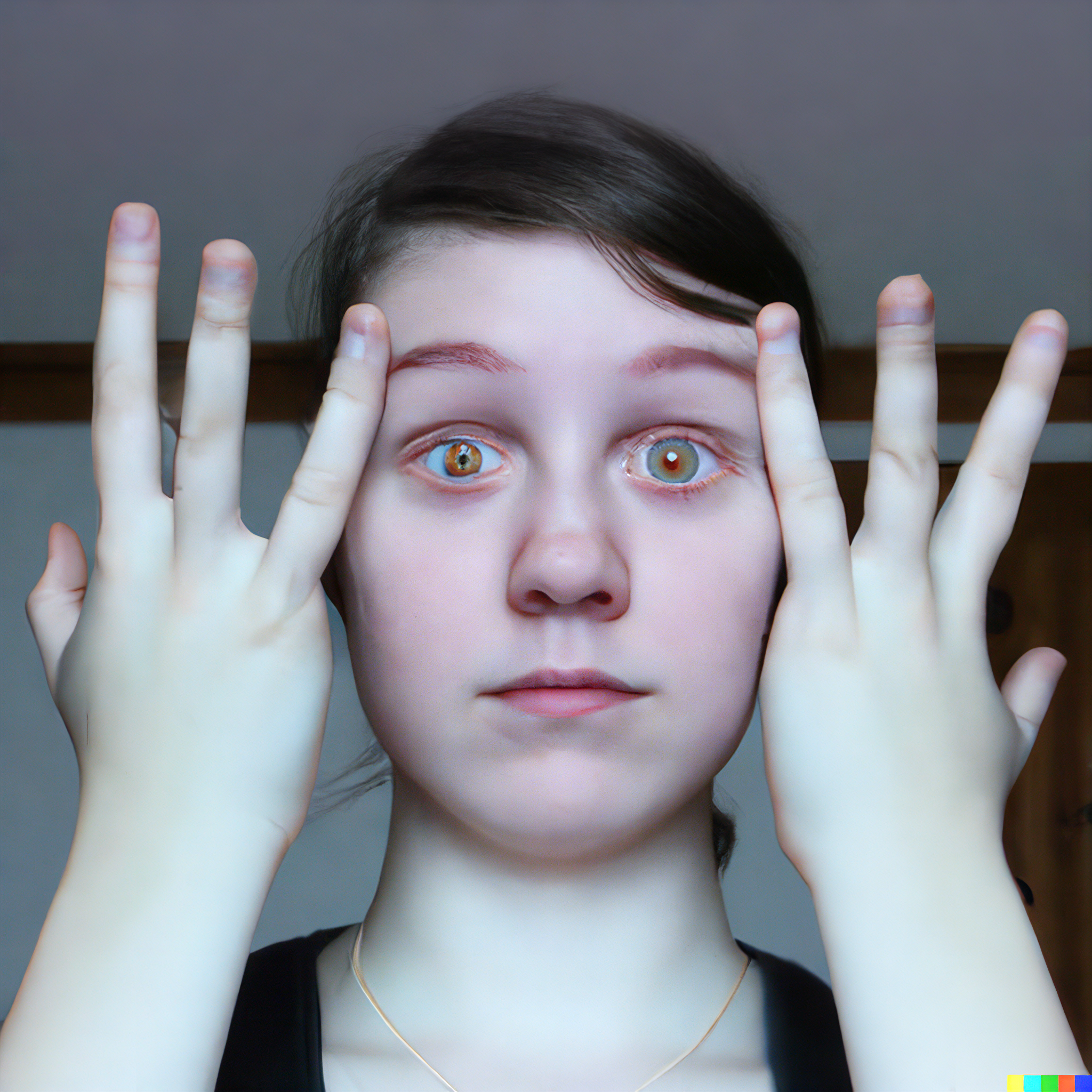 vv4.png <VECTOR 4>: unexpected output: Image generated by the author by giving Dall-E 2 the prompt “a human with three eyes,” upscaled using a Latent Diffusion Super Resolution (LDSR) model
